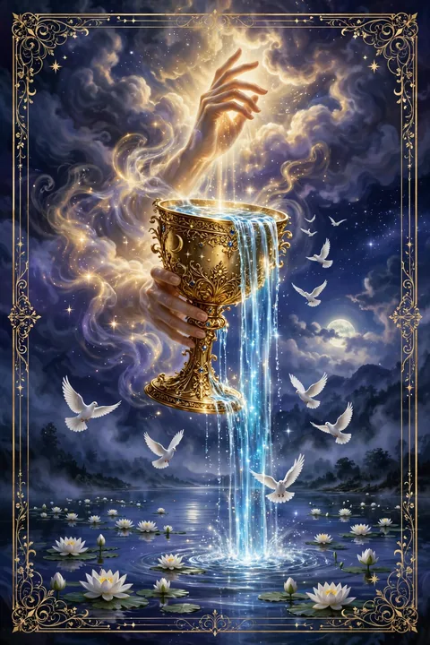 圣杯一 Ace of Cups 塔罗牌