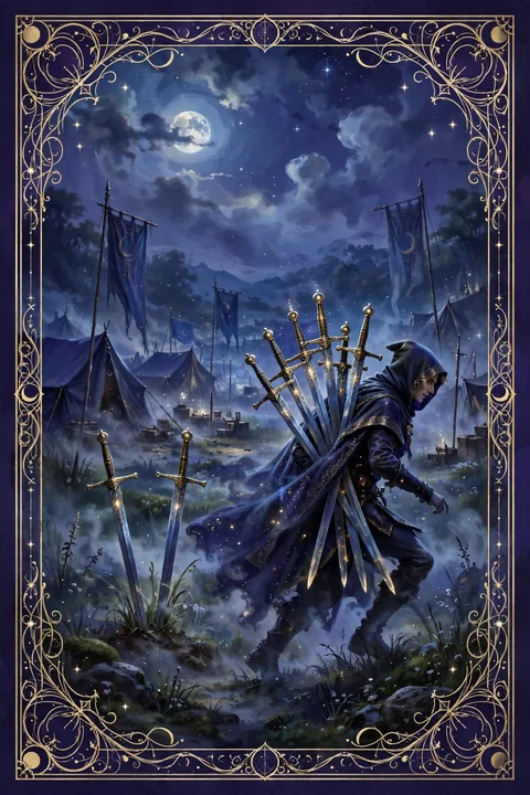 宝剑七 Seven of Swords 塔罗牌