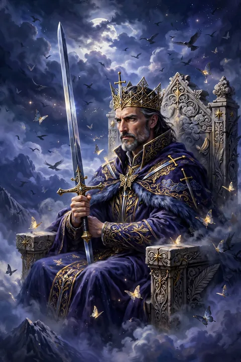 宝剑国王 King of Swords 塔罗牌