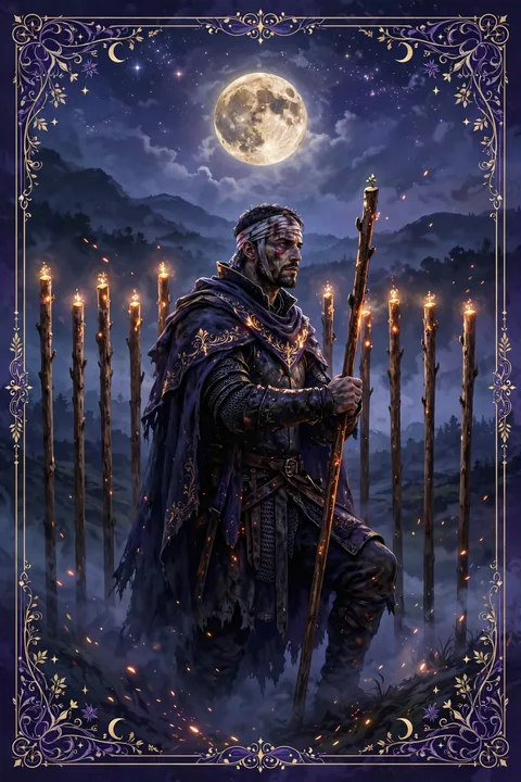 权杖九 Nine of Wands 塔罗牌